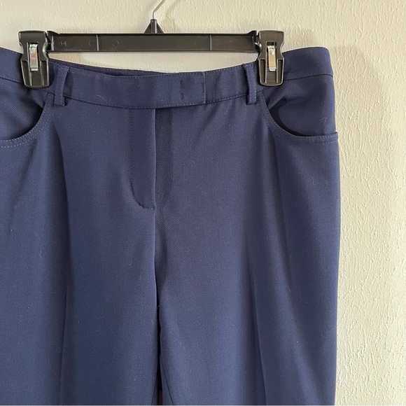 Akris Punto Pants Mikko Straight Leg Boyfriend Pants in Navy Blue Sz US 10 EUC - Picture 3 of 12